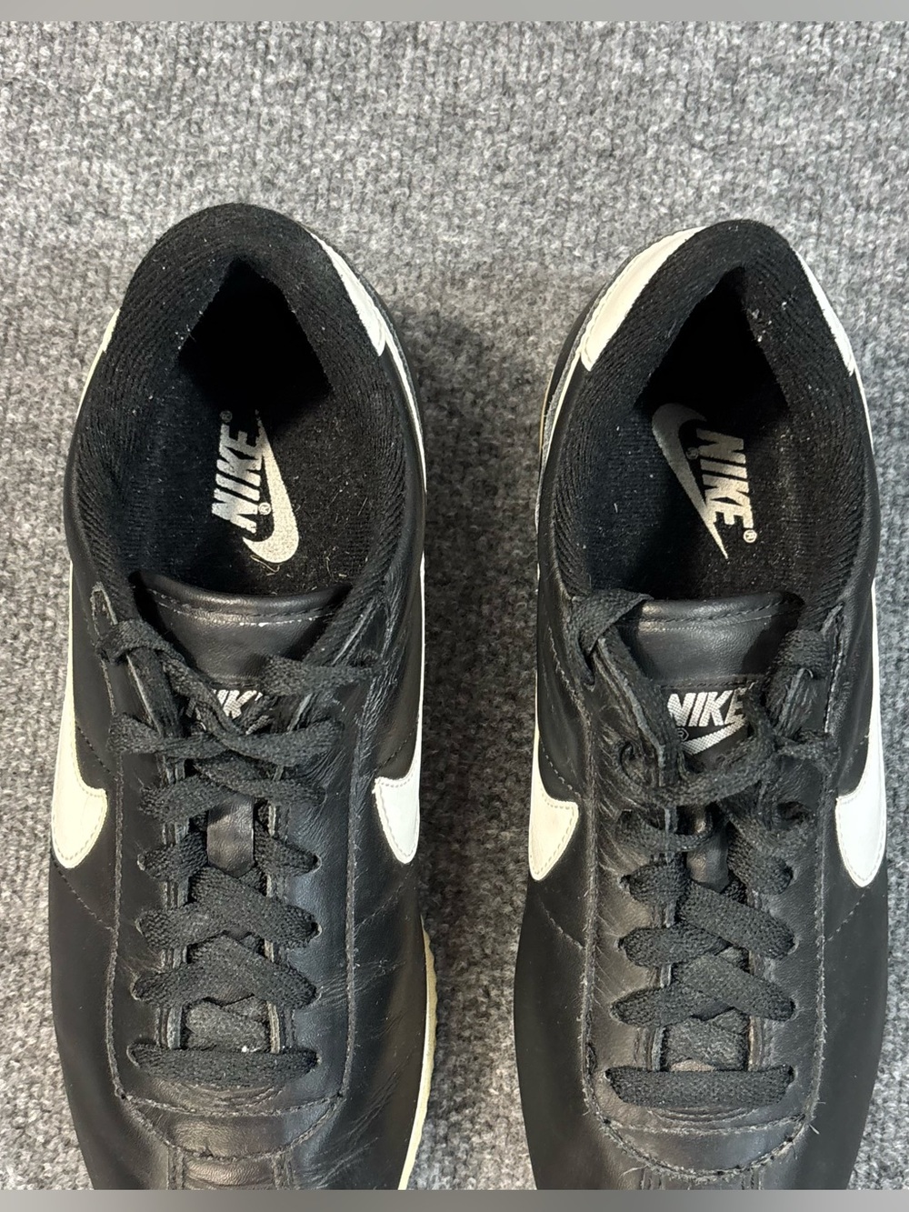 Nike Cortez Classic Leather Black White Mens Sz 10 Sneakers Shoes Low 920406-PF2 - Picture 10 of 16